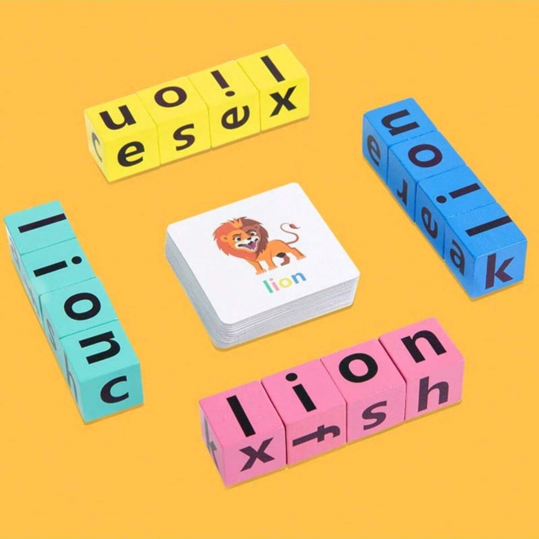 Wooden Blocks Stacking - Juego de mesa de deletreo del