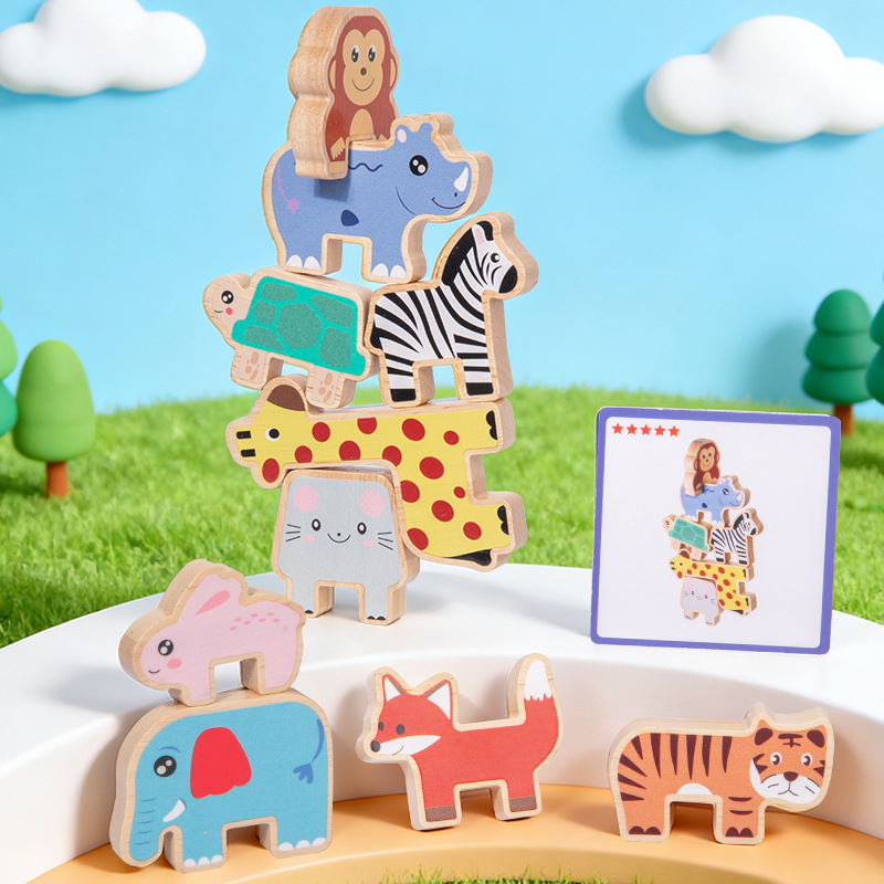 Wooden Blocks Stacking - Bloques de Madera Apilables con Forma