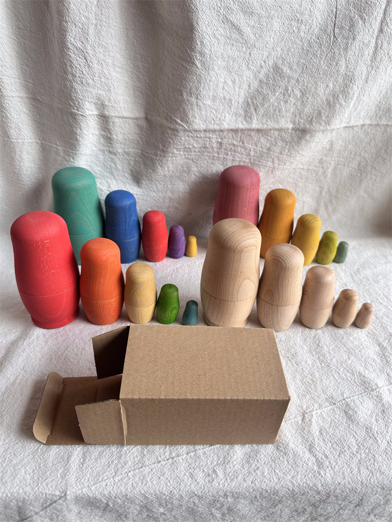 Wooden Blocks Stacking - Juguetes de madera para niños, cuencos
