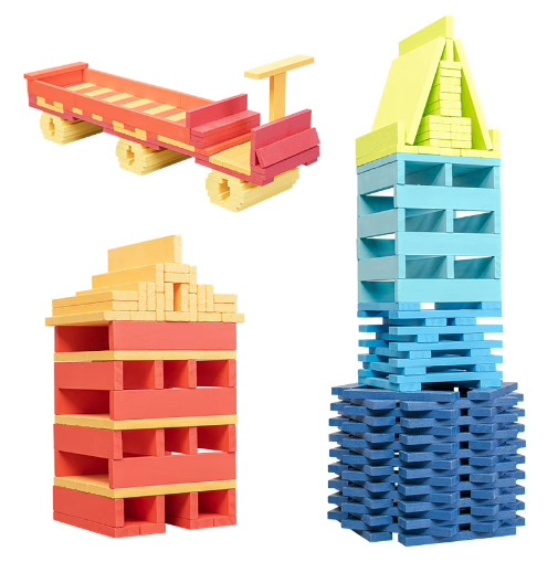 Wooden Blocks Stacking - Kit de construcción de bloques de