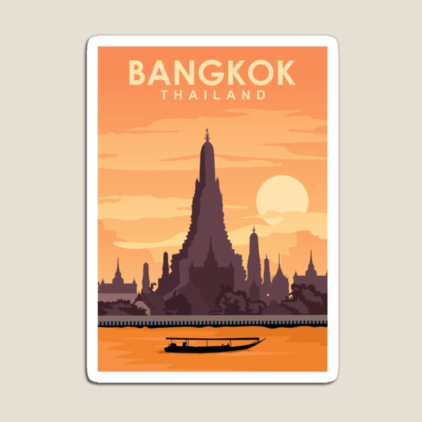 Bangkok-Póster de viaje con im - Kids Toys Bangkok reseña y precio