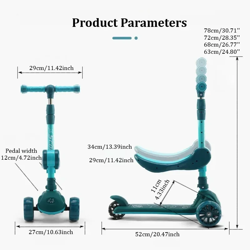 Patinete 2 en 1 para niños con - Kids Toys Scooter reseña y precio