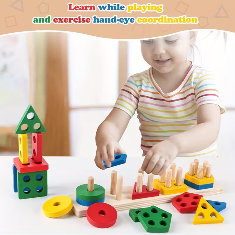 Juegos de madera Montessori, j - Kids Toys 2 Year Old reseña y precio
