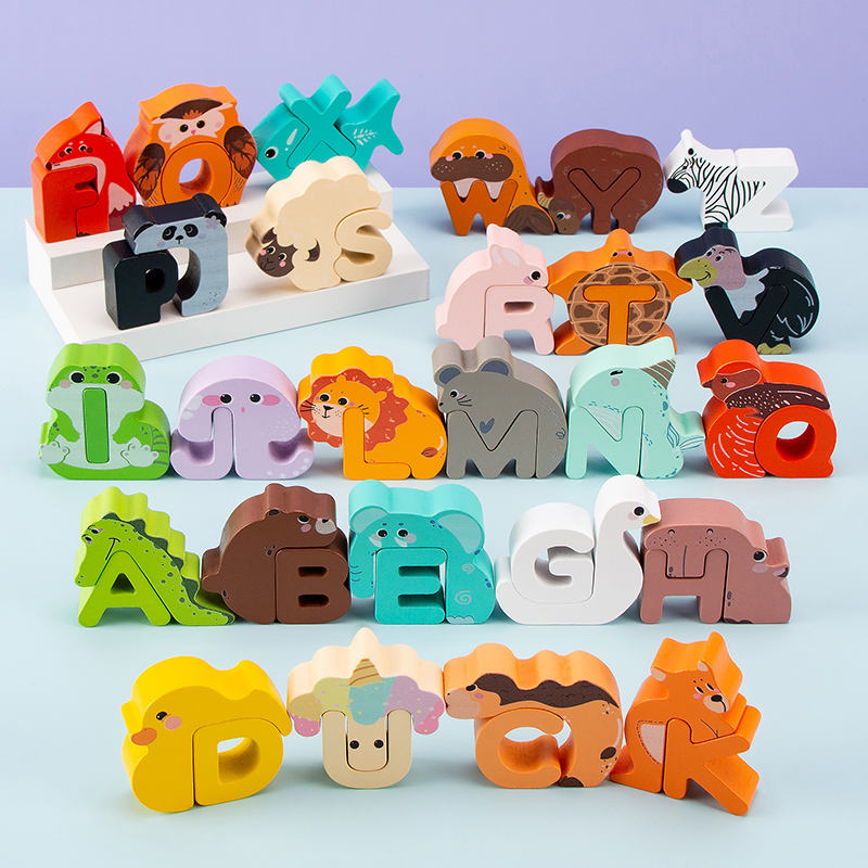 26 piezas de bloques de alfabe - Wooden Blocks Stacking reseña y precio