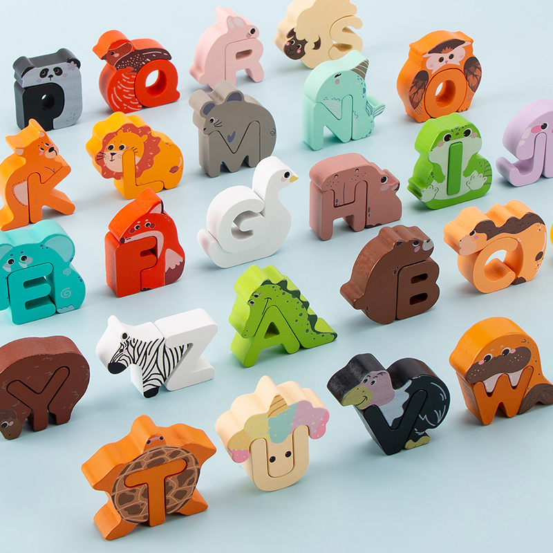 26 piezas de bloques de alfabe - Wooden Blocks Stacking reseña y precio