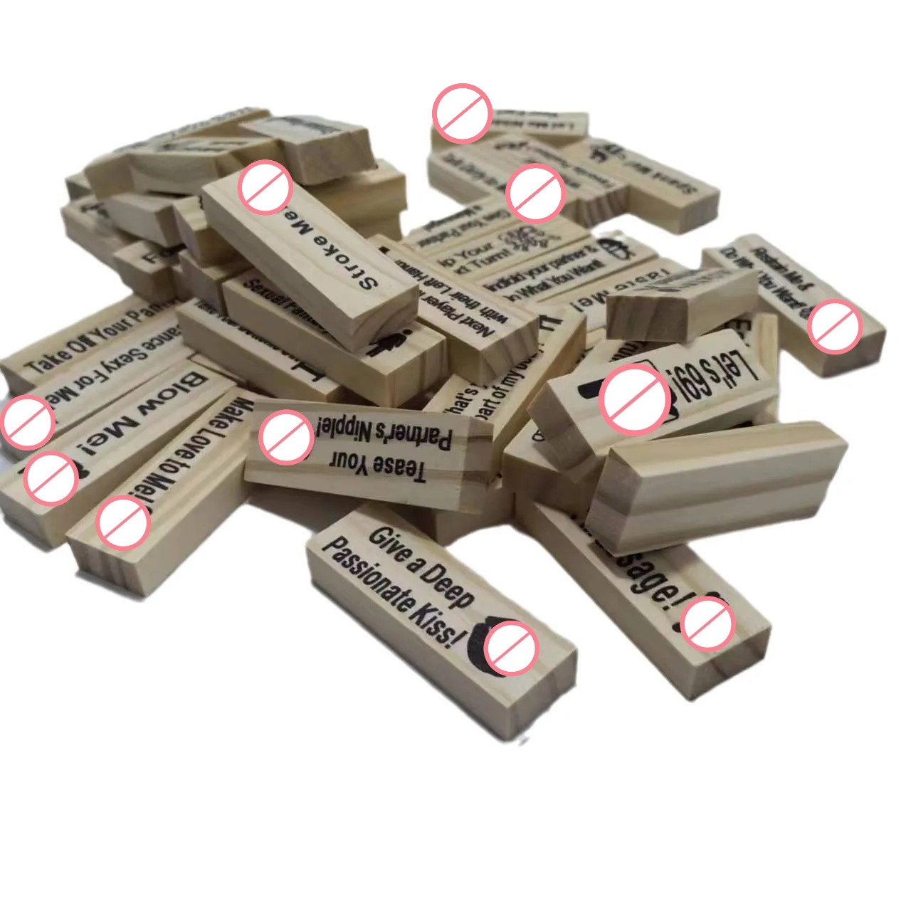 Inglés y francés 48 Uds pareja - Wooden Blocks Stacking reseña y precio