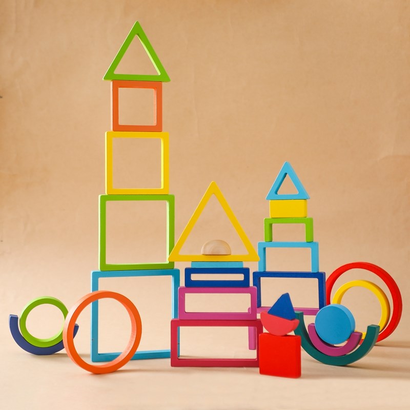 Bloques de madera Montessori p - Wooden Blocks Stacking reseña y precio