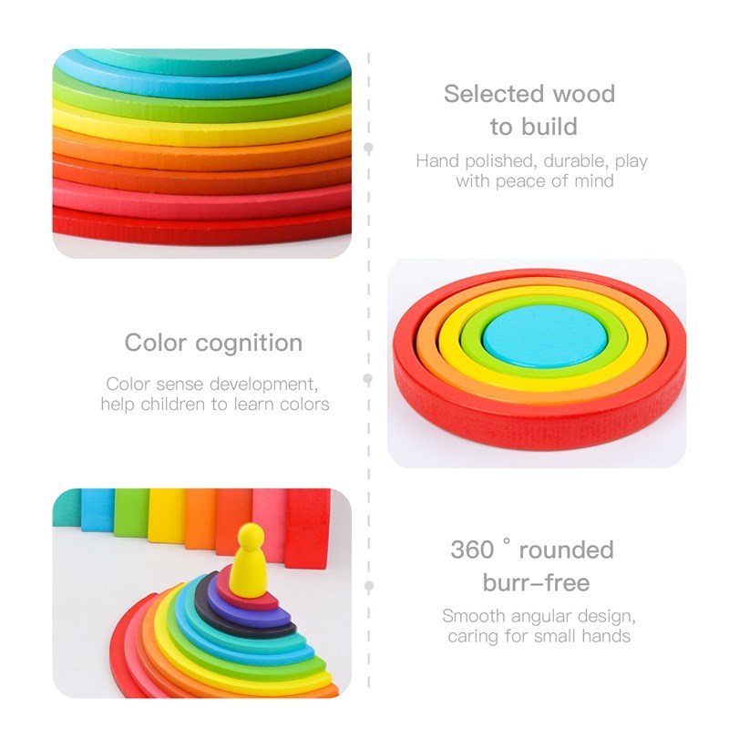 Bloques de madera Montessori p - Wooden Blocks Stacking reseña y precio