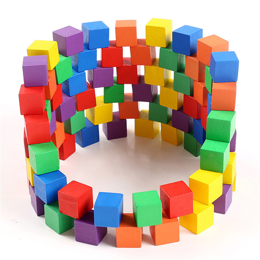 Lote de 30 Cubos de Madera Col - Wooden Blocks Stacking reseña y precio